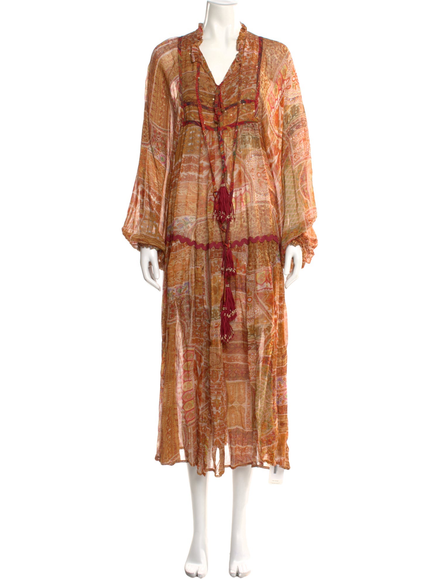 Miss June Paisley Print Long Dress