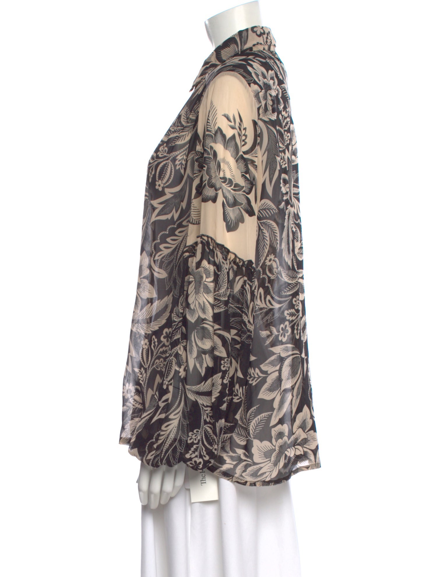 Miss June Floral Print Long Sleeve Blouse