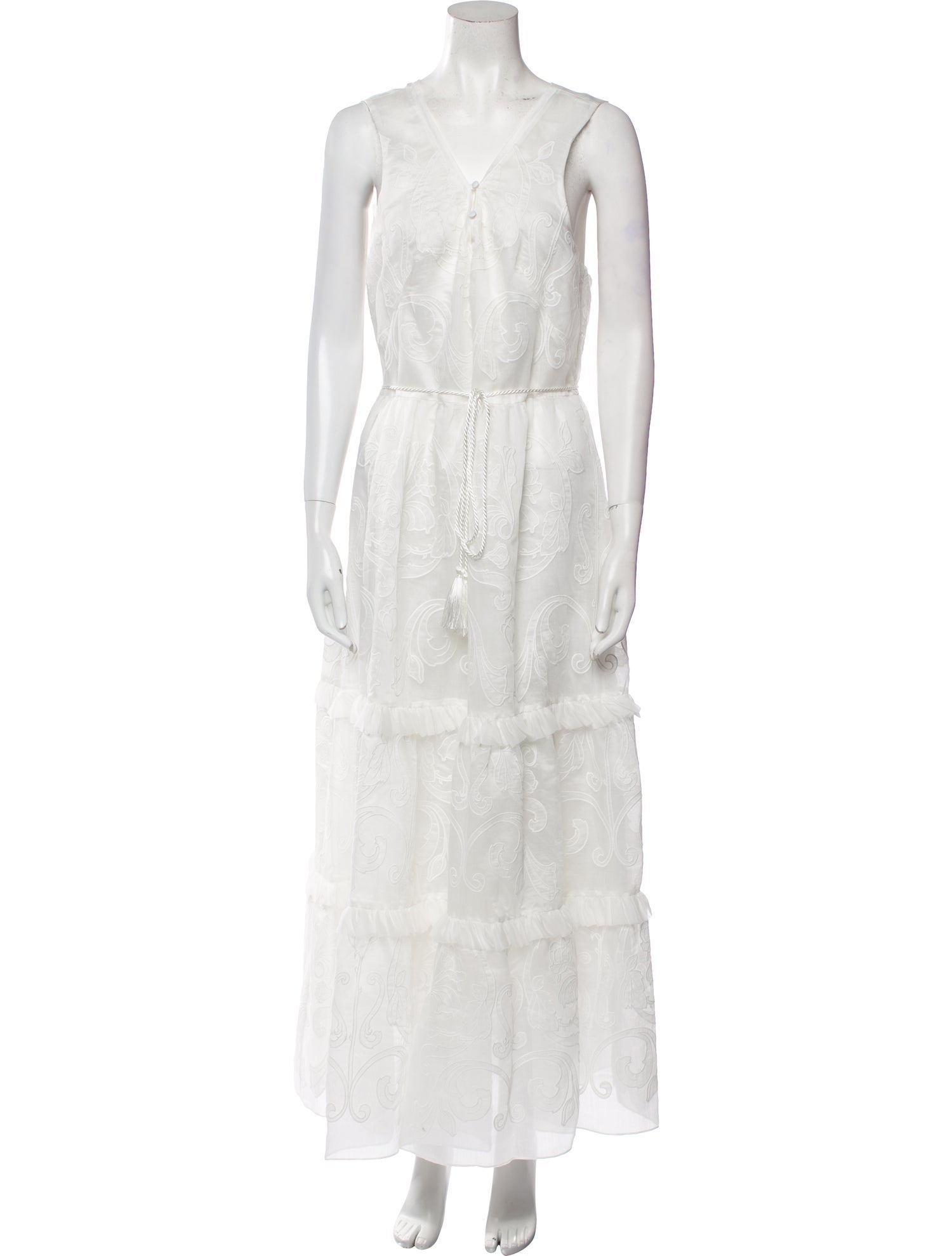 Marchesa Rosa V-Neck Long Dress w/ Tags