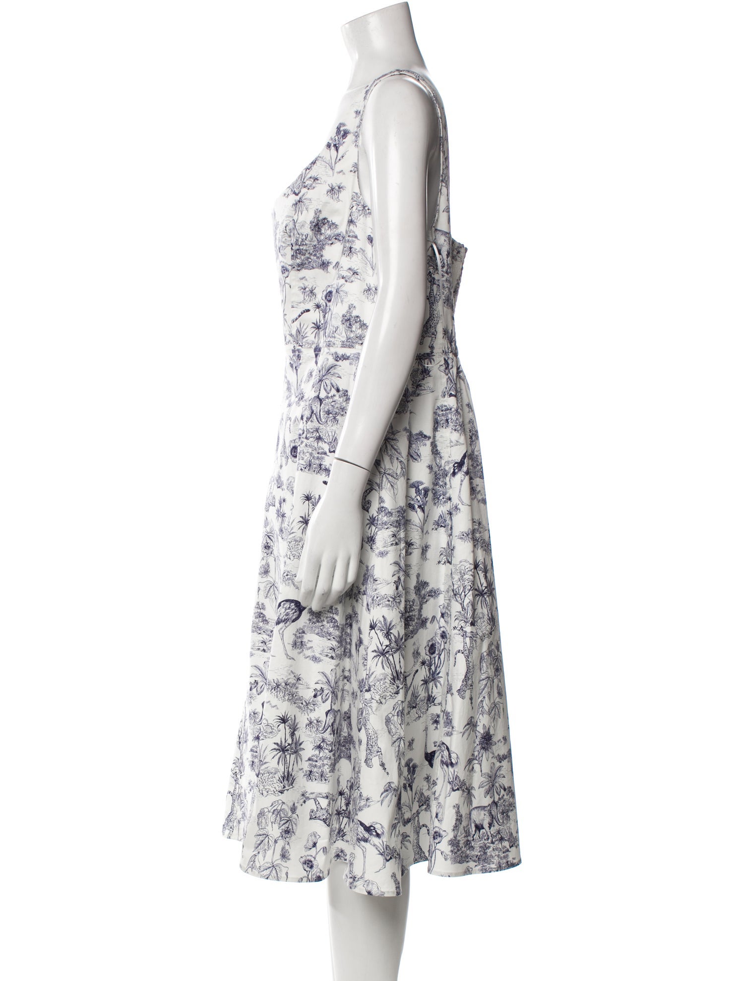 Marchesa Rosa Floral Print Midi Length Dress w/ Tags