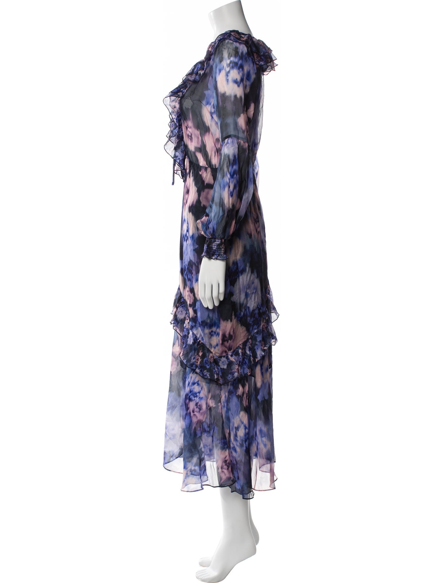Marchesa Rosa Floral Print Long Dress
