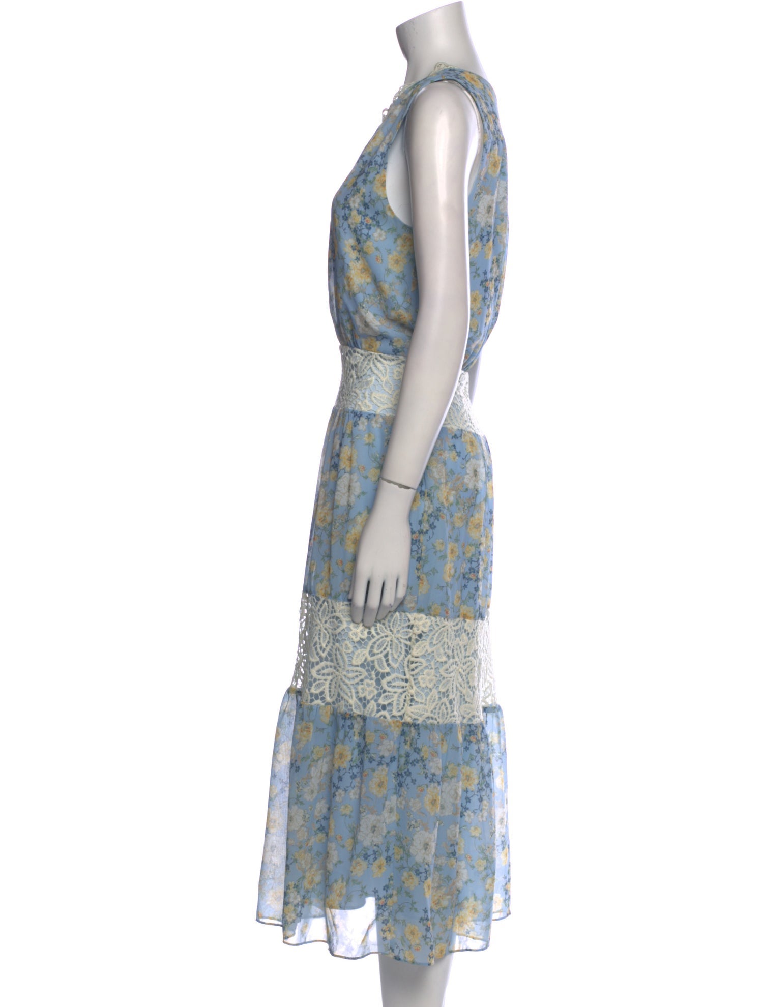 Marchesa Rosa Floral Print Long Dress