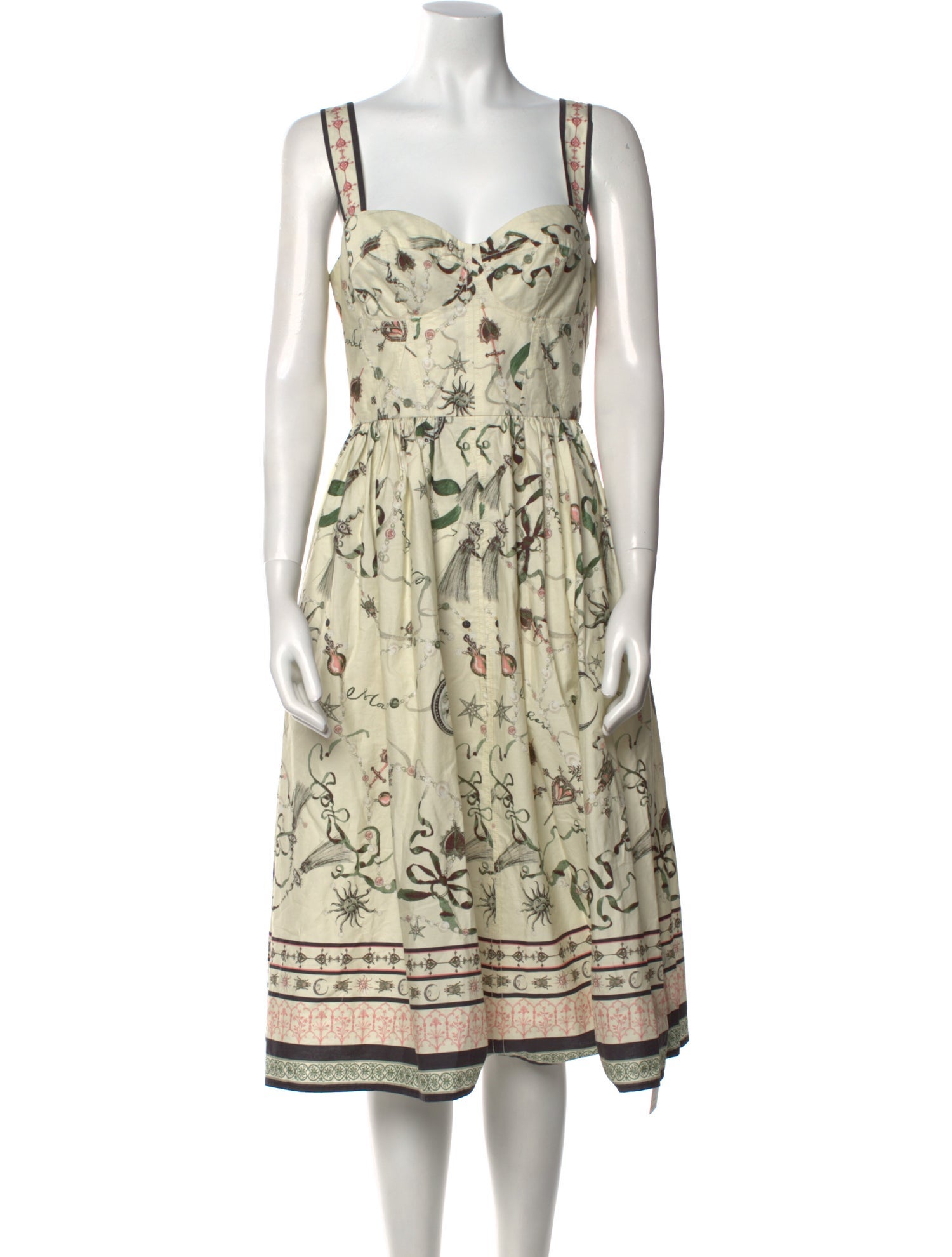 Marchesa Rosa Printed Midi Length Dress w/ Tags