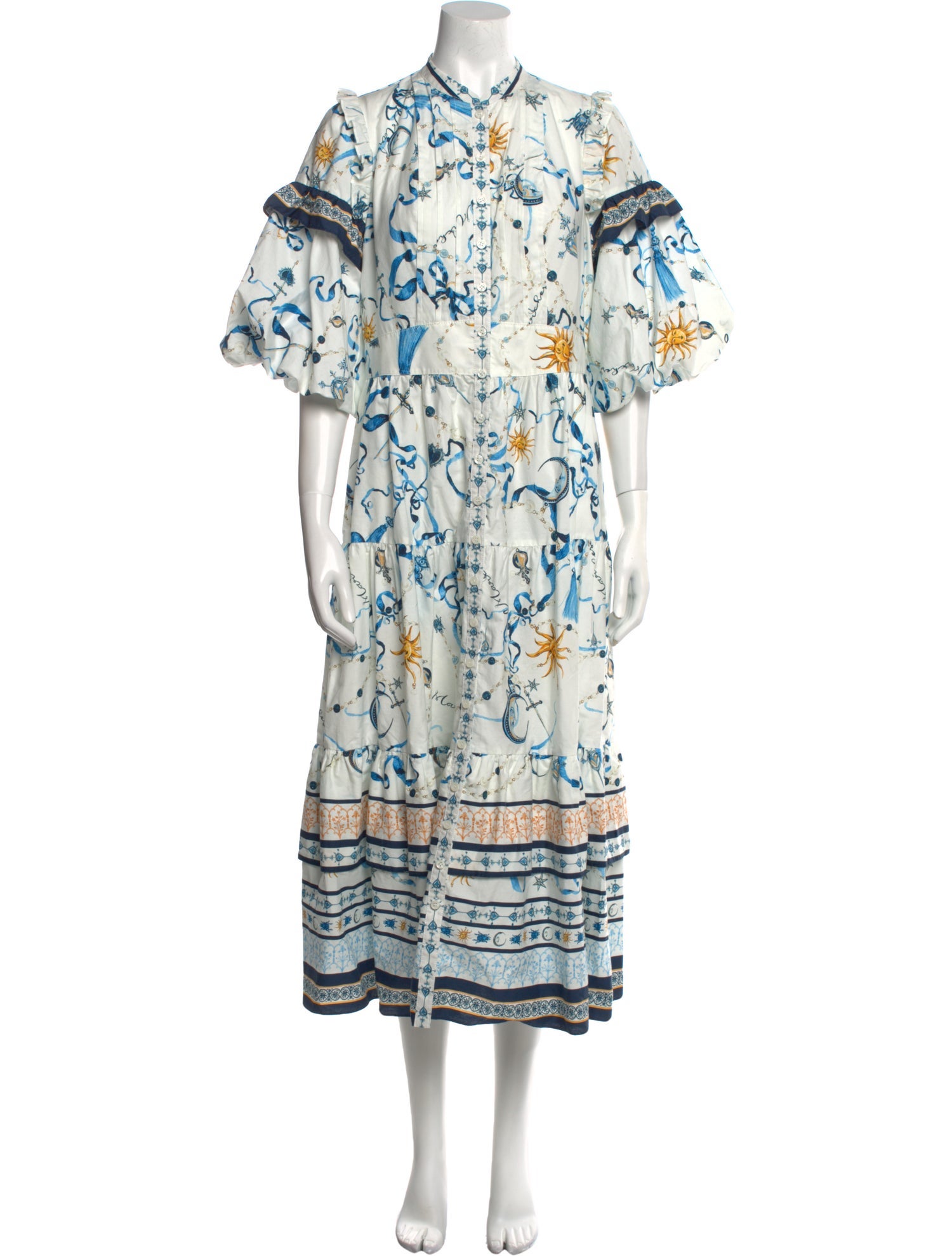 Marchesa Rosa Printed Long Dress