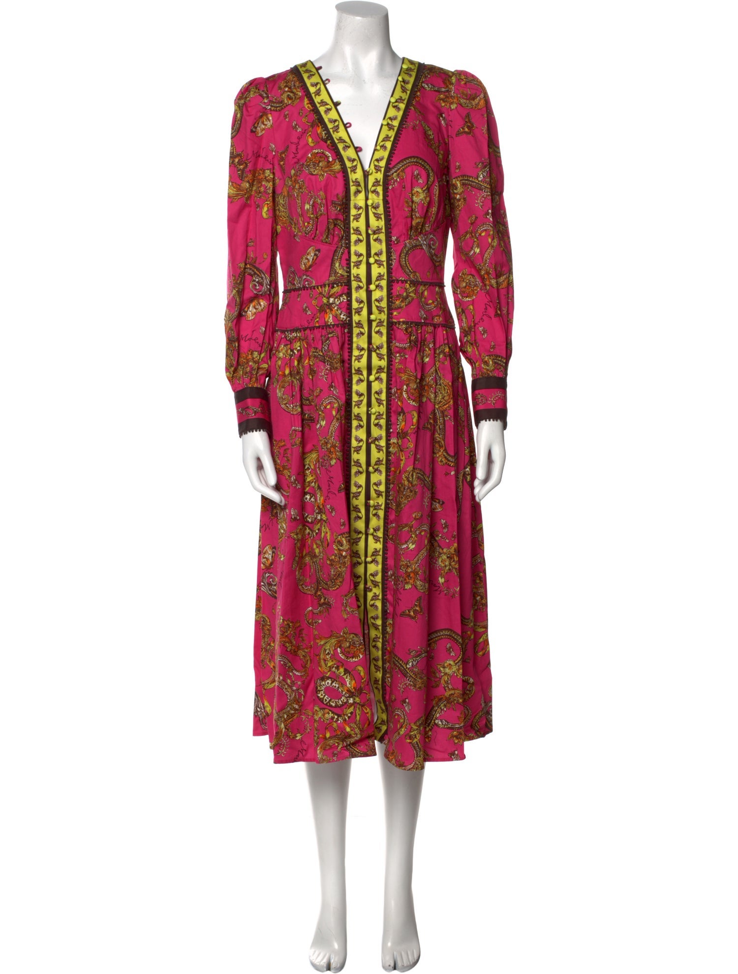 Marchesa Rosa Printed Midi Length Dress w/ Tags