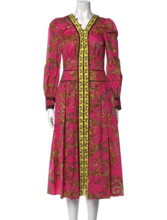 Marchesa Rosa Printed Midi Length Dress w/ Tags