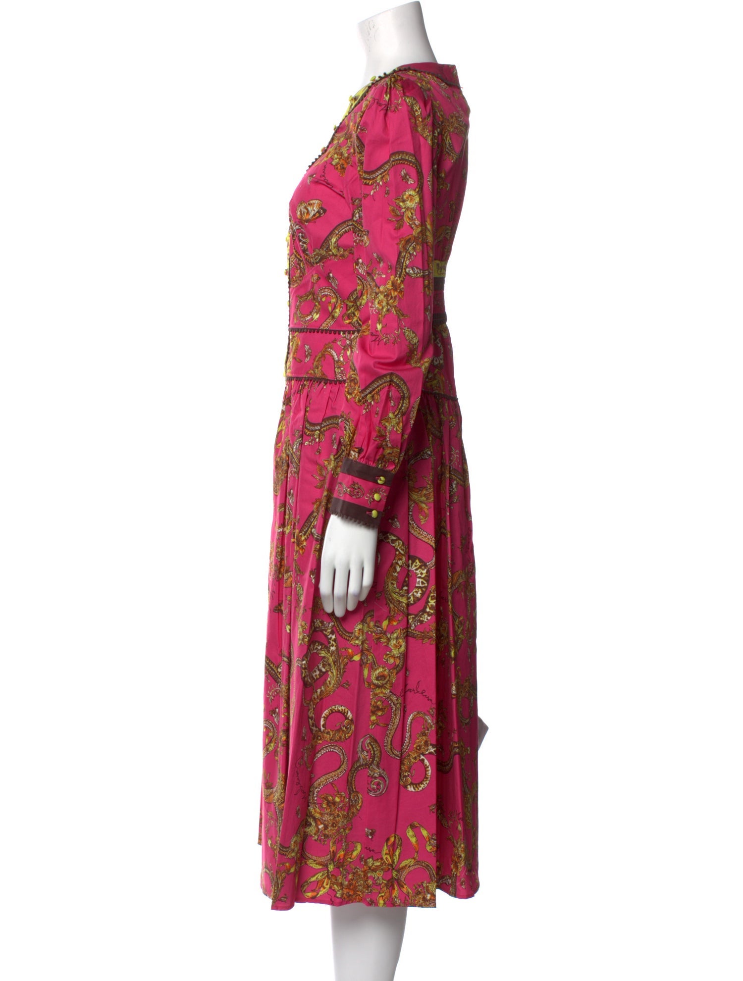 Marchesa Rosa Printed Midi Length Dress w/ Tags