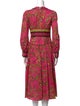 Marchesa Rosa Printed Midi Length Dress w/ Tags