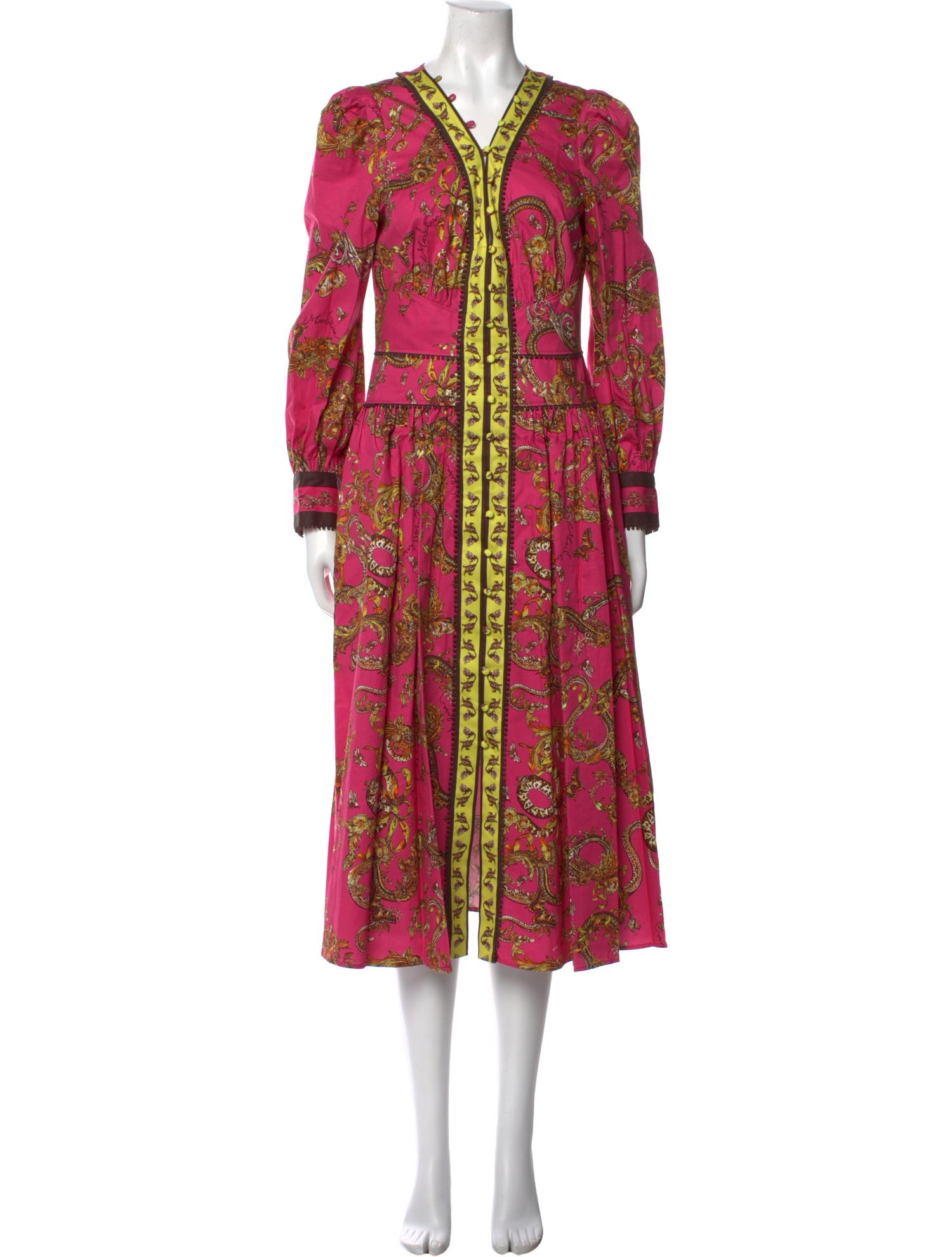 Marchesa Rosa Printed Midi Length Dress w/ Tags