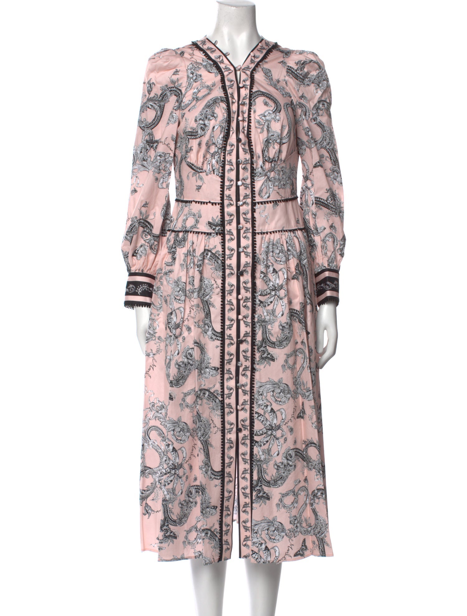 Marchesa Rosa Paisley Print Midi Length Dress w/ Tags