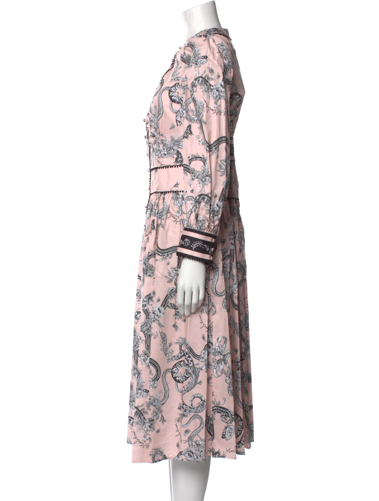 Marchesa Rosa Paisley Print Midi Length Dress w/ Tags