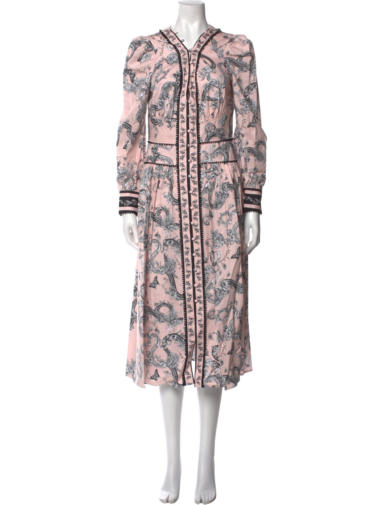 Marchesa Rosa Floral Print Midi Length Dress w/ Tags