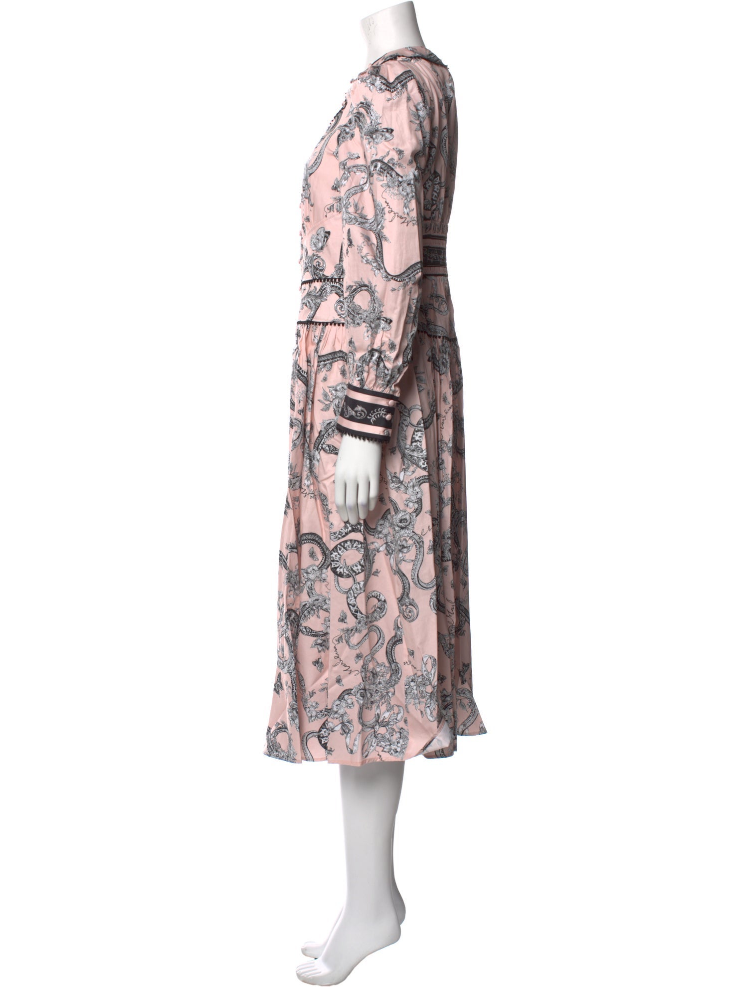 Marchesa Rosa Floral Print Midi Length Dress w/ Tags