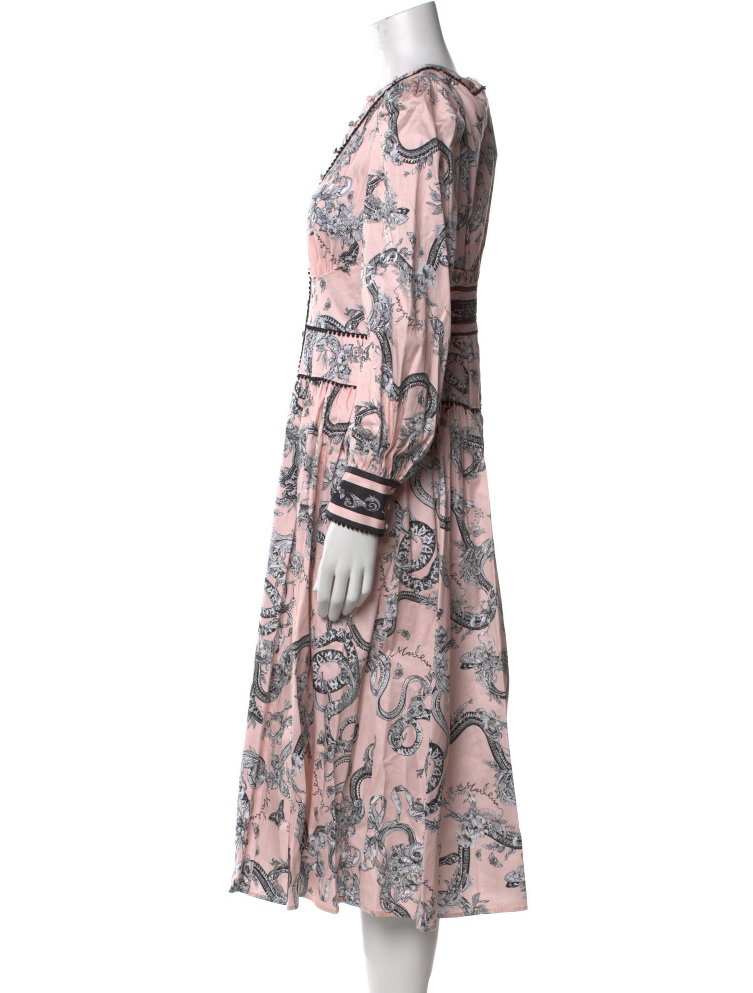 Marchesa Rosa Floral Print Midi Length Dress w/ Tags