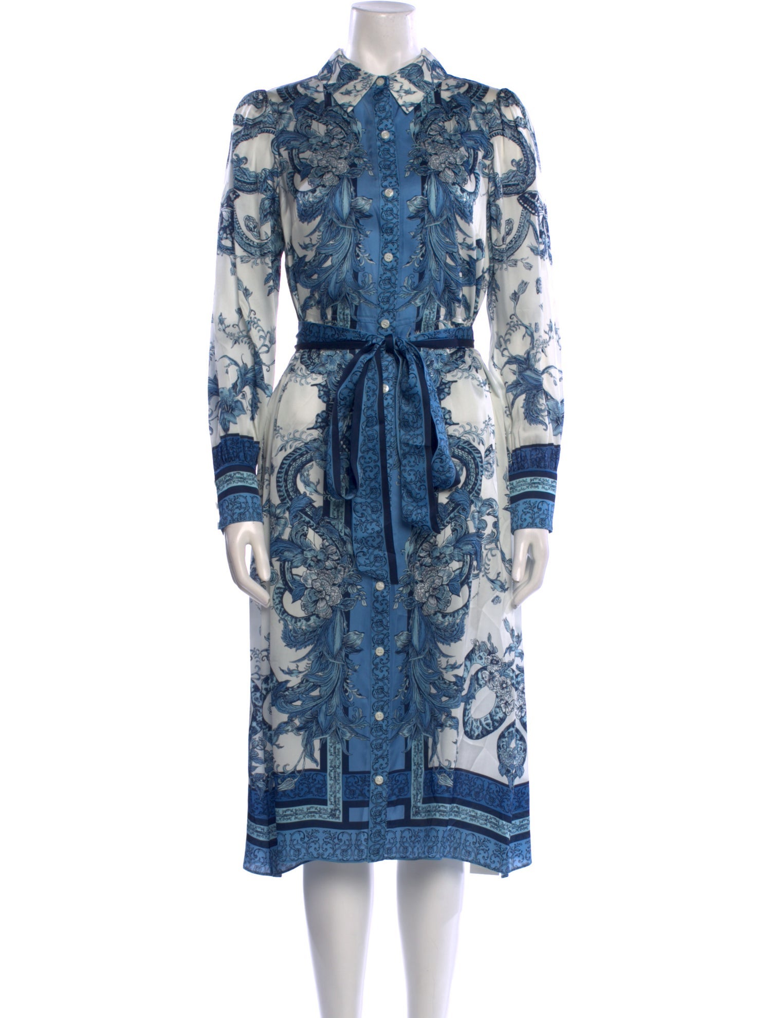 Marchesa Rosa Paisley Print Midi Length Dress