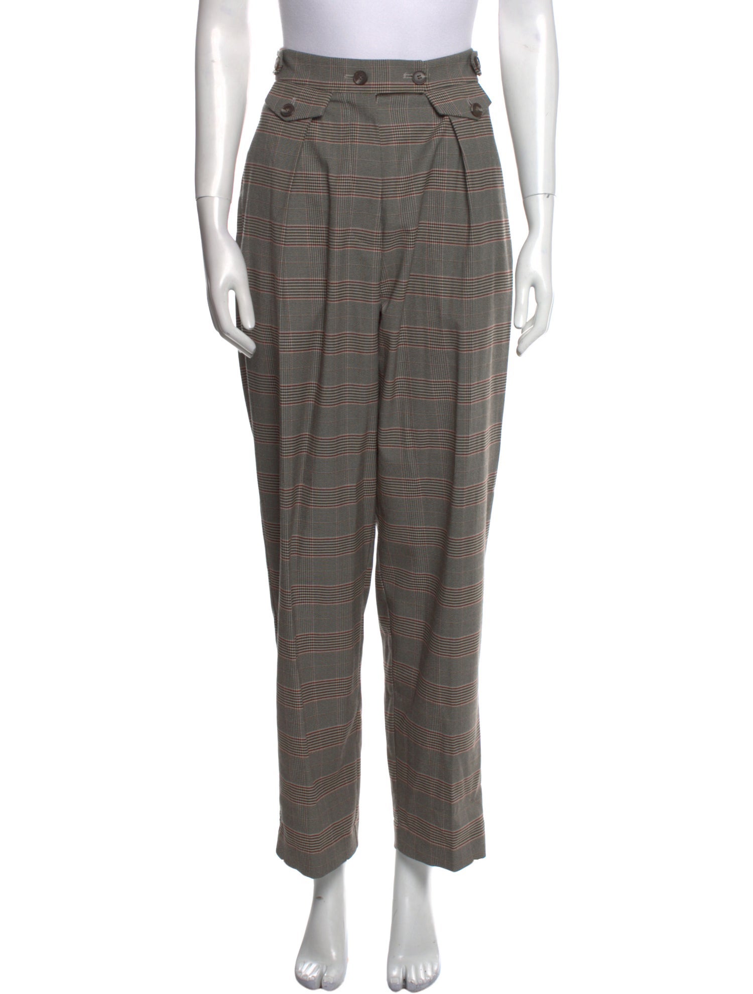 Mijeong Park Plaid Print Straight Leg Pants