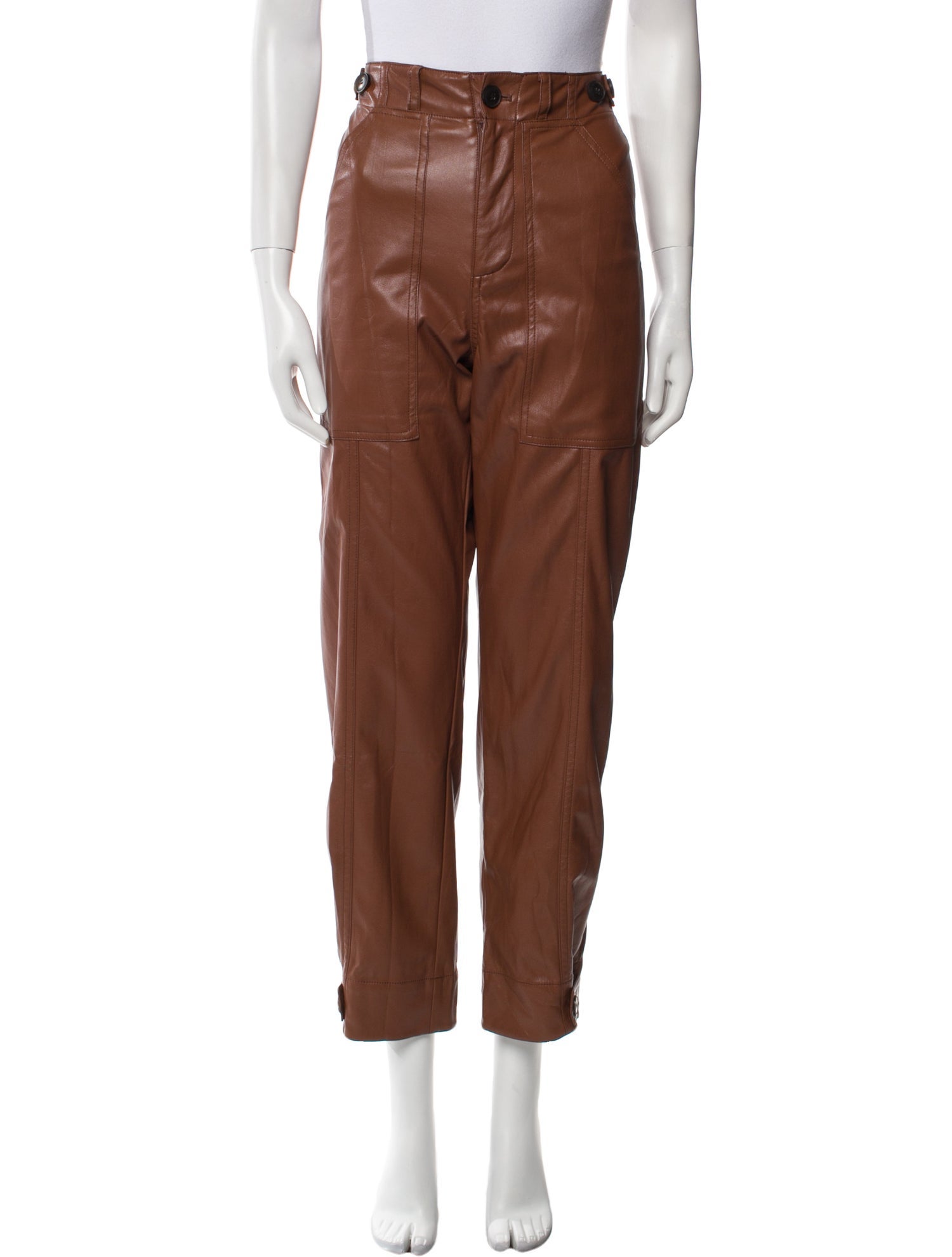 Mijeong Park Faux Leather Straight Leg Pants