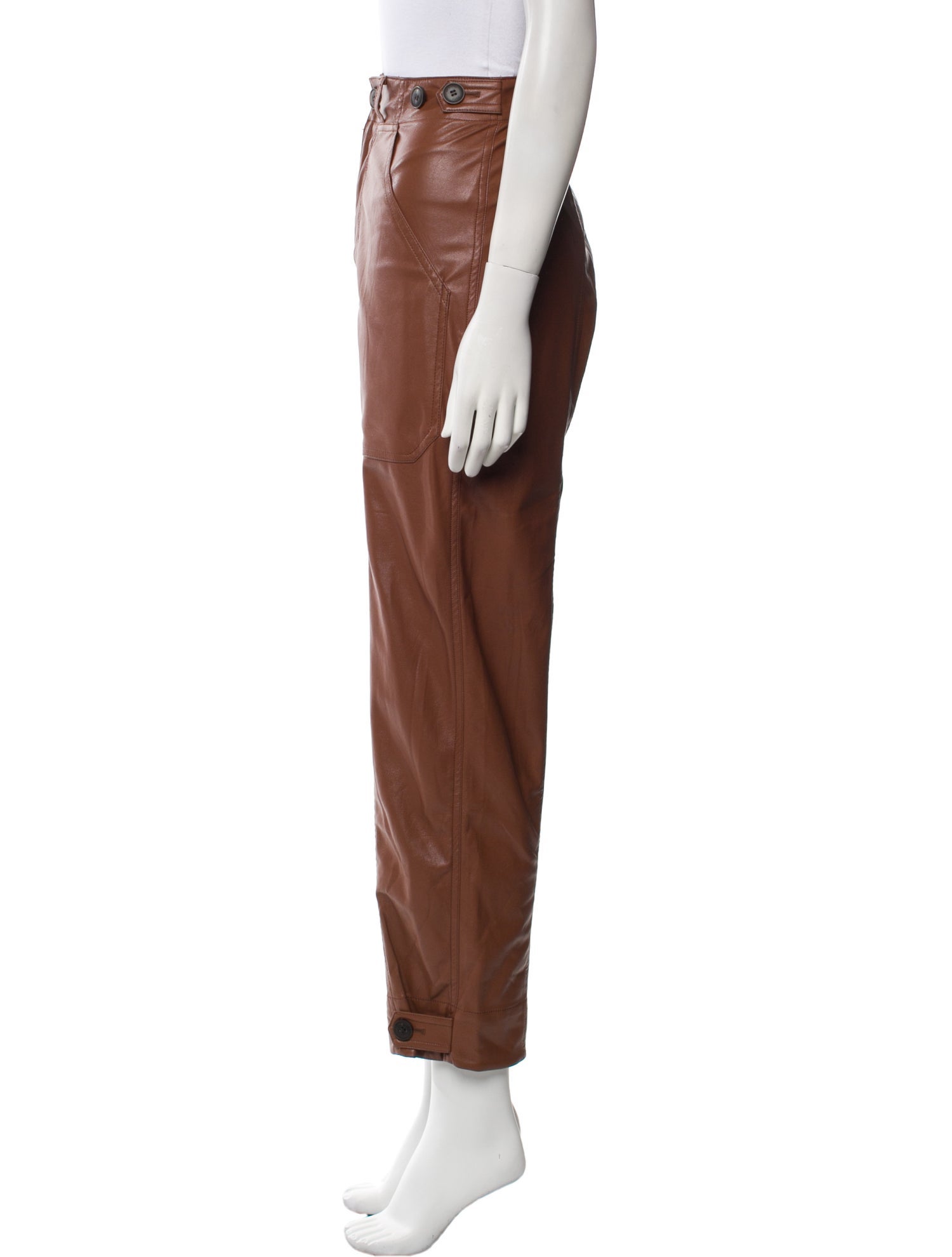 Mijeong Park Faux Leather Straight Leg Pants