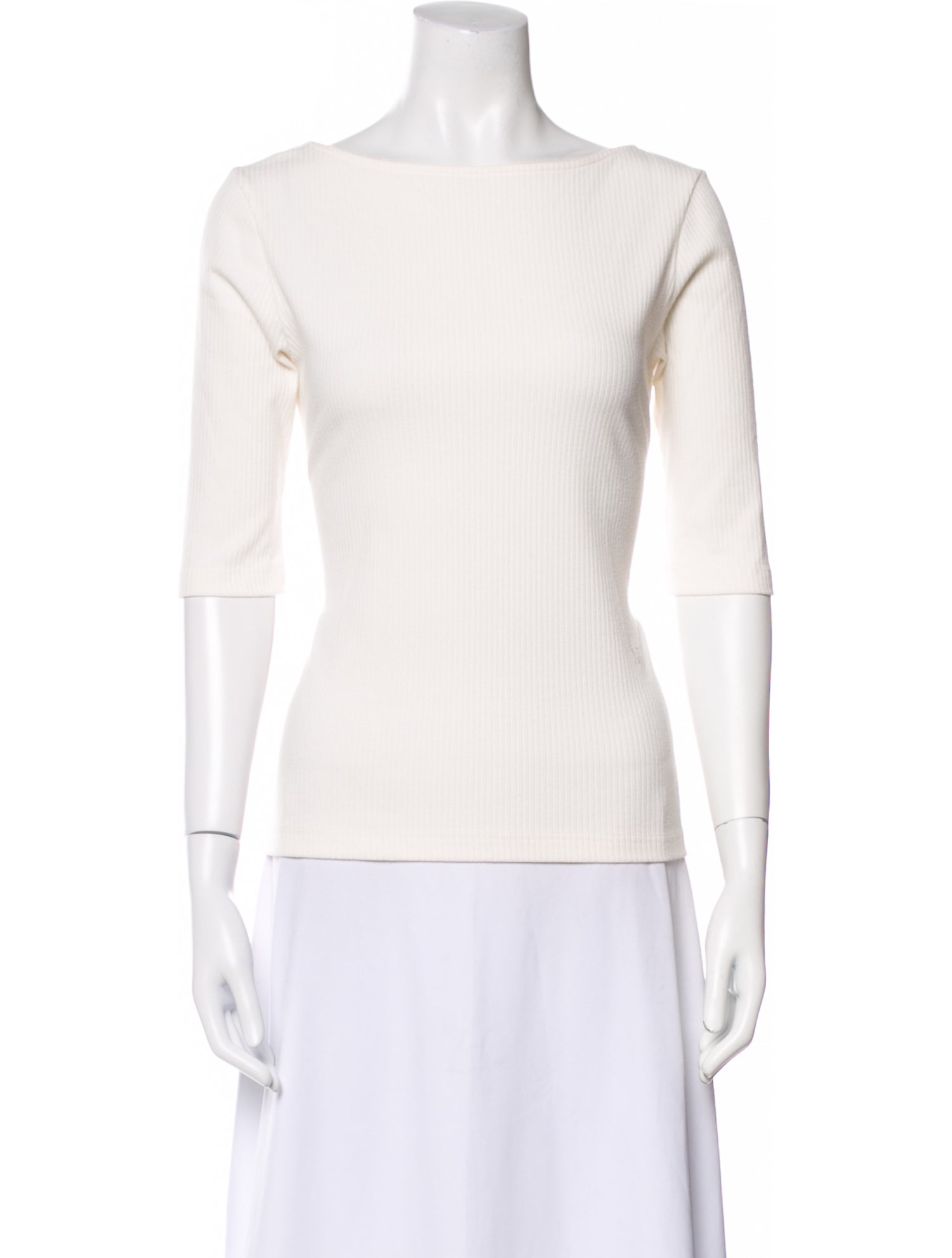 Mijeong Park Bateau Neckline Three-Quarter Sleeve Top