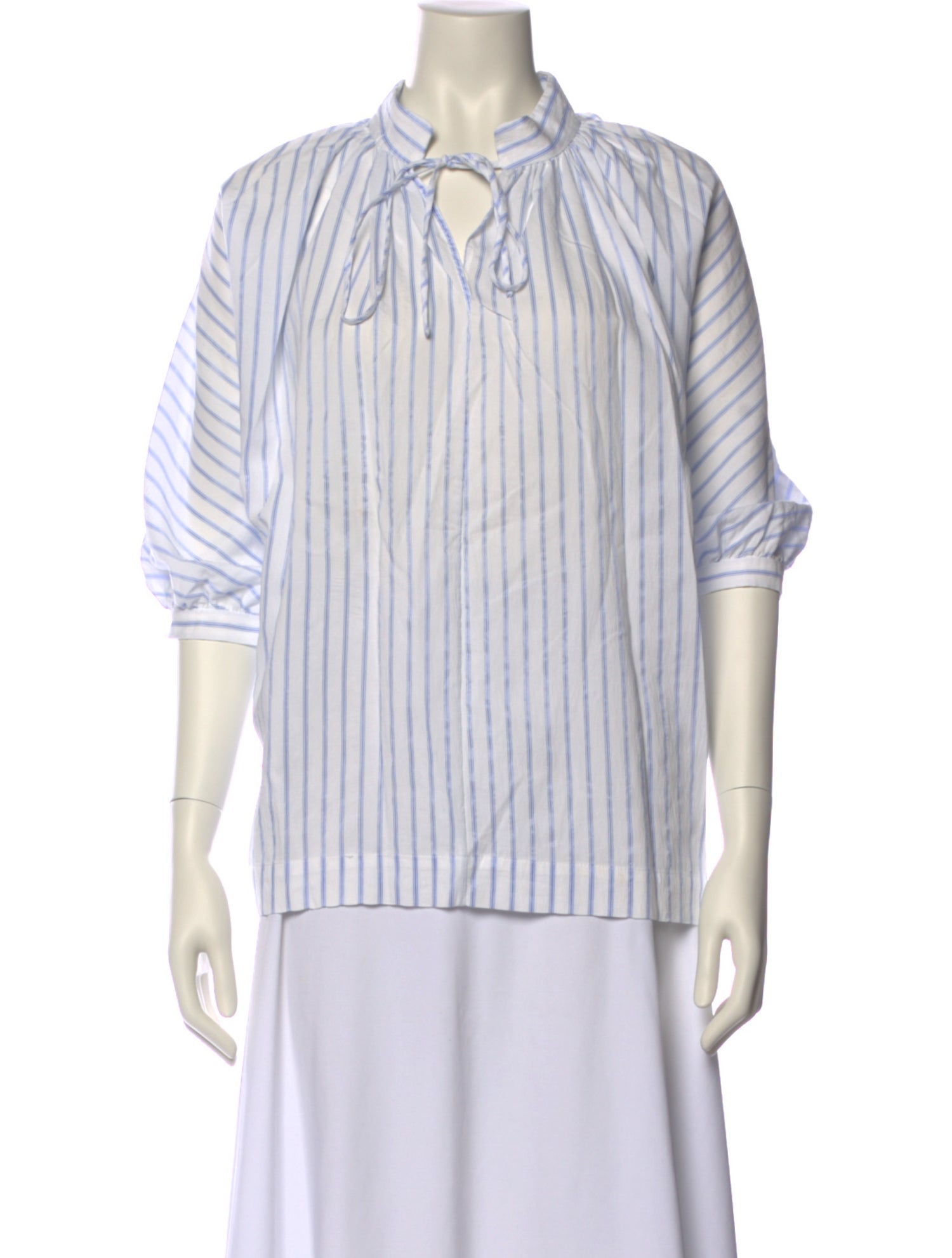 Mijeong Park Striped Three-Quarter Sleeve Blouse