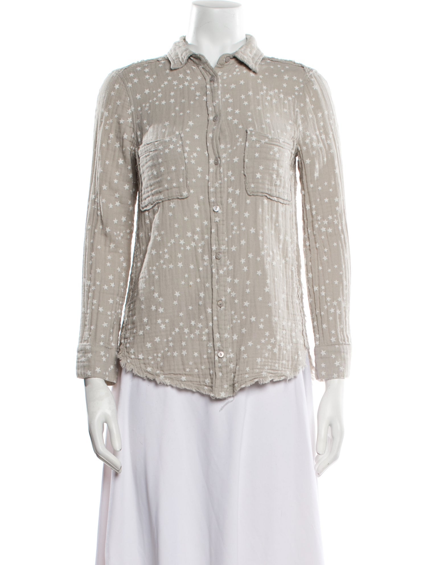 MÉLISSA NEPTON Three-Quarter Sleeve Button-Up Top