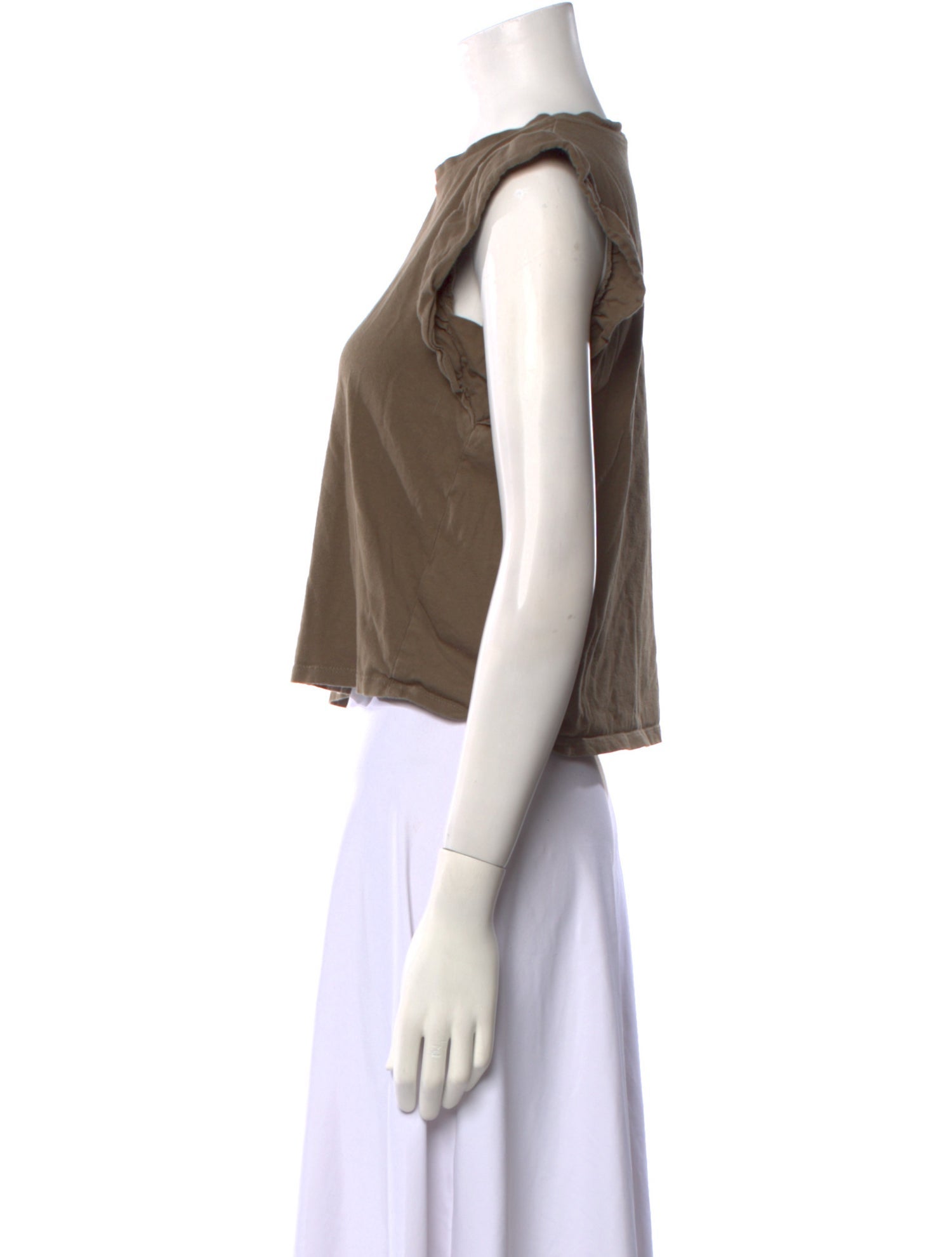 MÉLISSA NEPTON Bateau Neckline Short Sleeve Crop Top