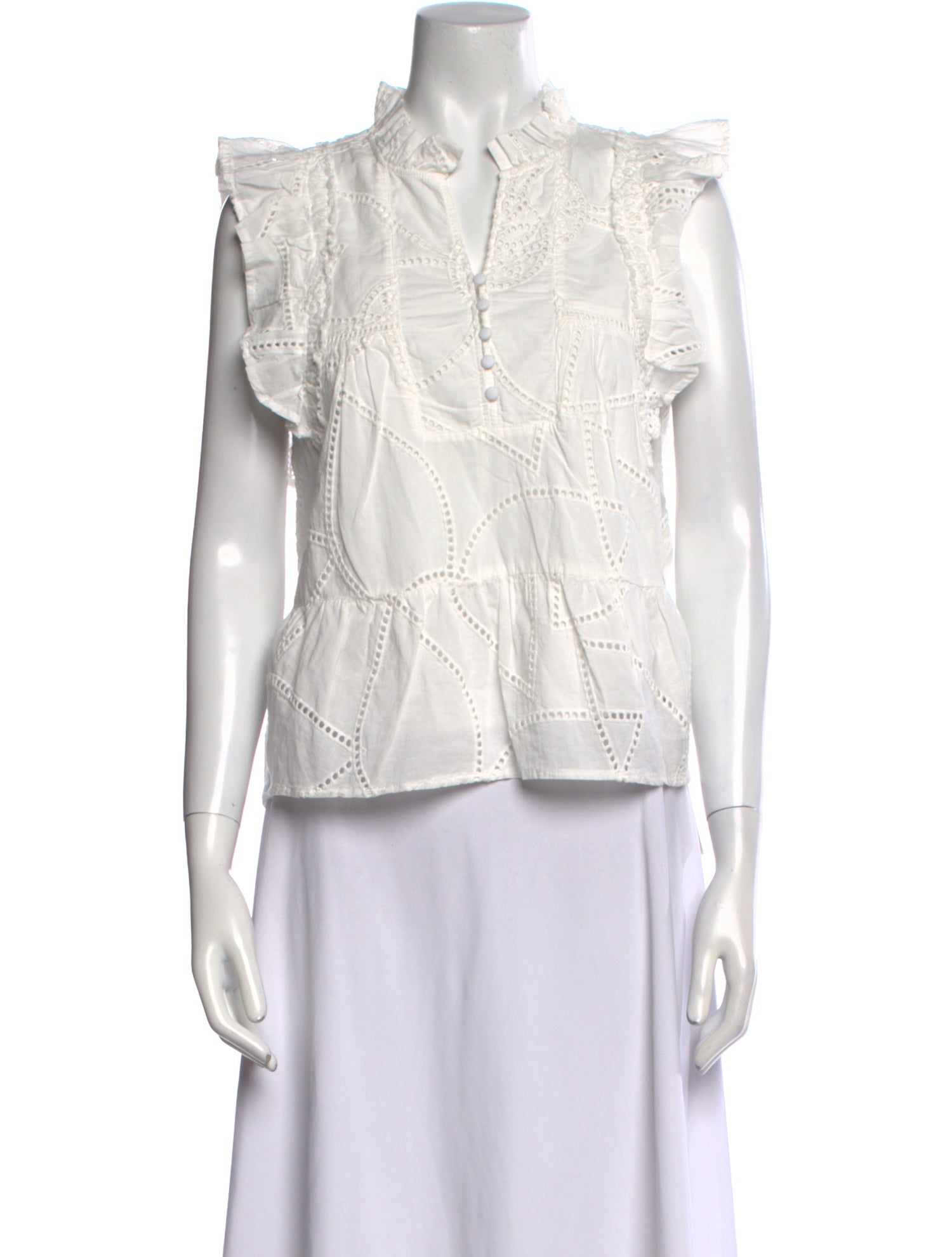 MÉLISSA NEPTON Mock Neck Sleeveless Blouse