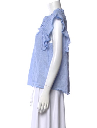 MÉLISSA NEPTON Linen Striped Button-Up Top