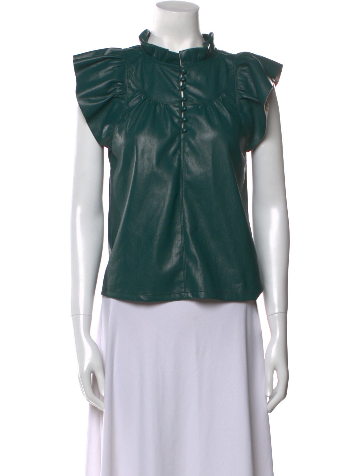 MÉLISSA NEPTON Mock Neck Short Sleeve Blouse w/ Tags