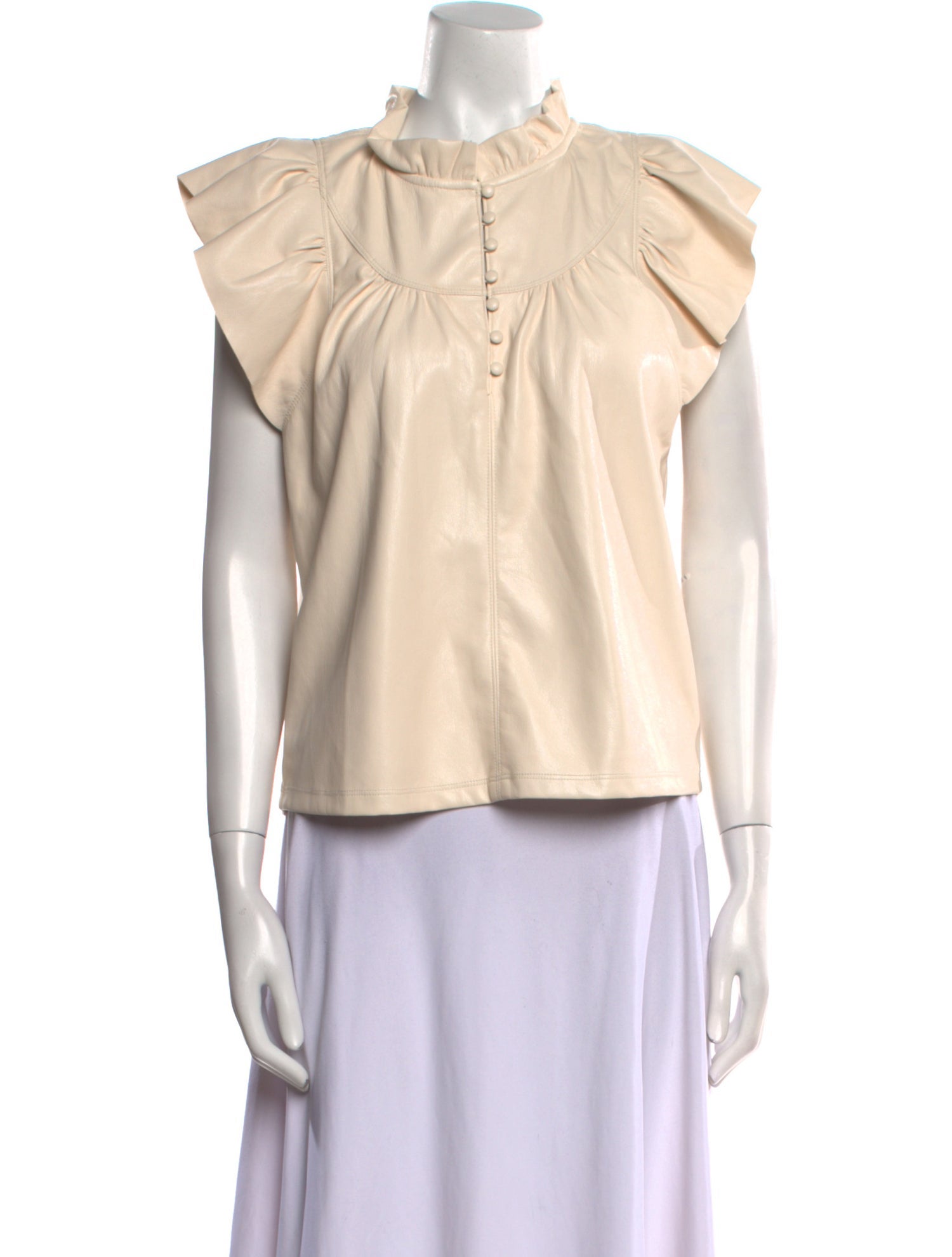 MÉLISSA NEPTON Mock Neck Short Sleeve Top