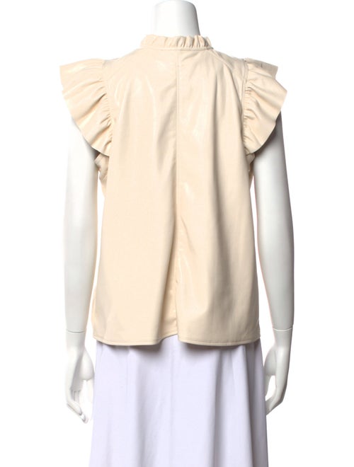 MÉLISSA NEPTON V-Neck Short Sleeve Blouse