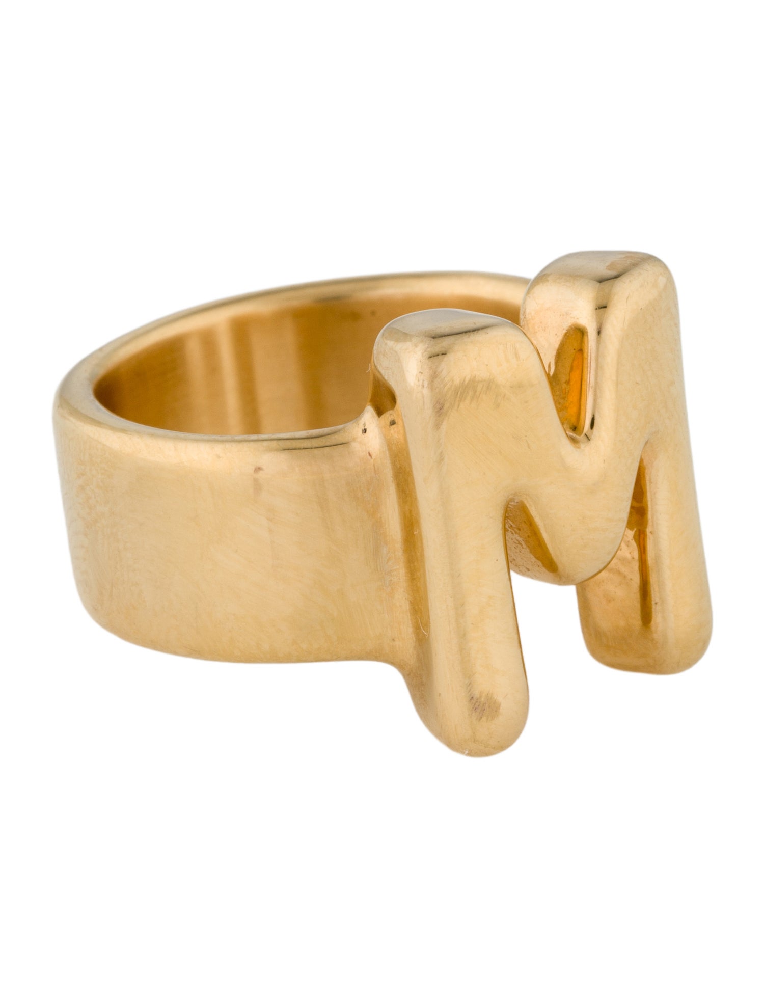 Milor Bubble Letter 'M' Ring