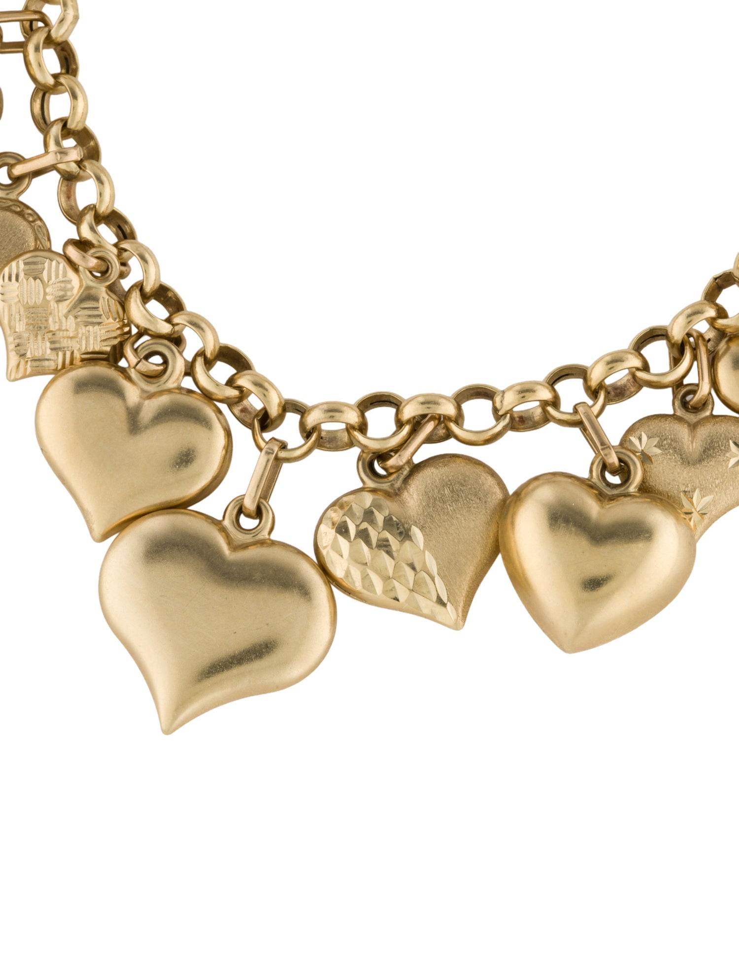Milor 14K Heart Charm Bracelet