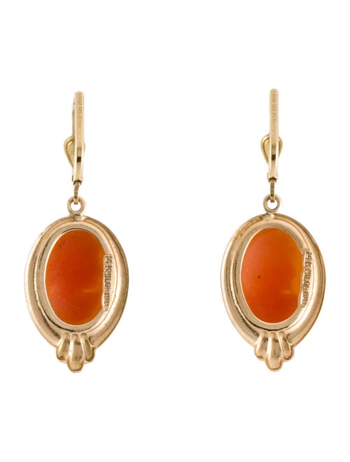 Milor 14K Cameo Drop Earrings