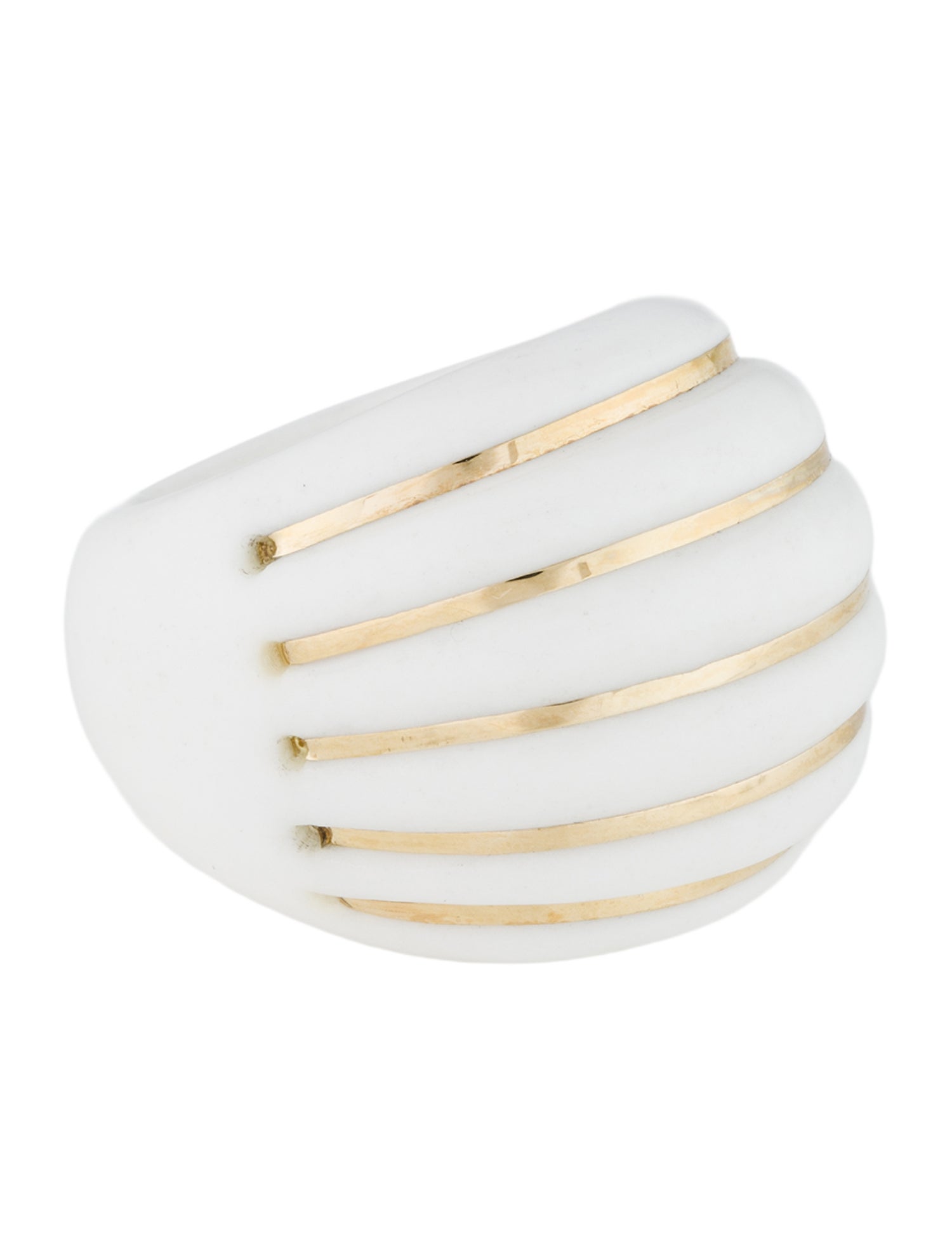 Milor 14K Carved Chalcedony Cocktail Ring