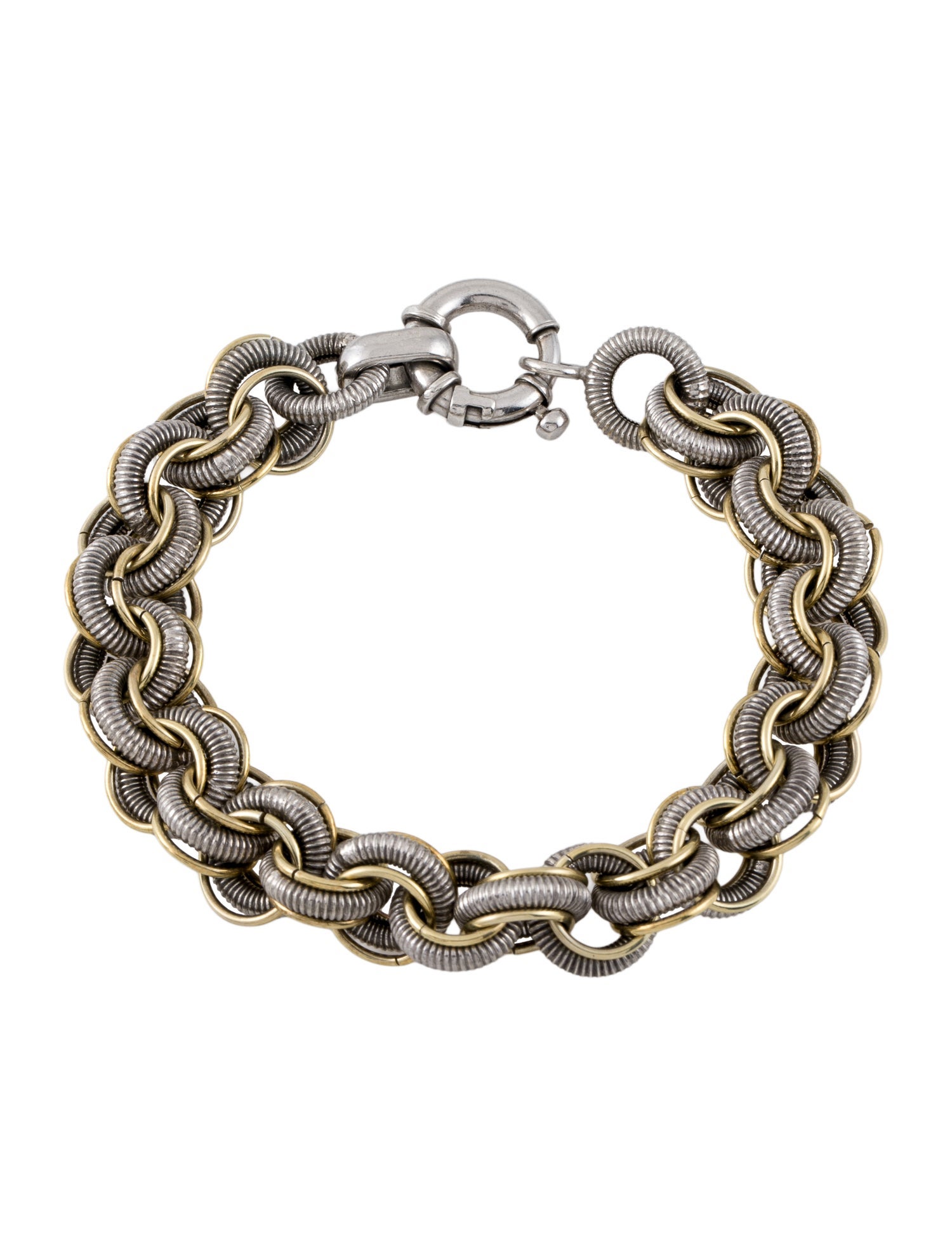 Milor Two-Tone Textured Link Bracelet