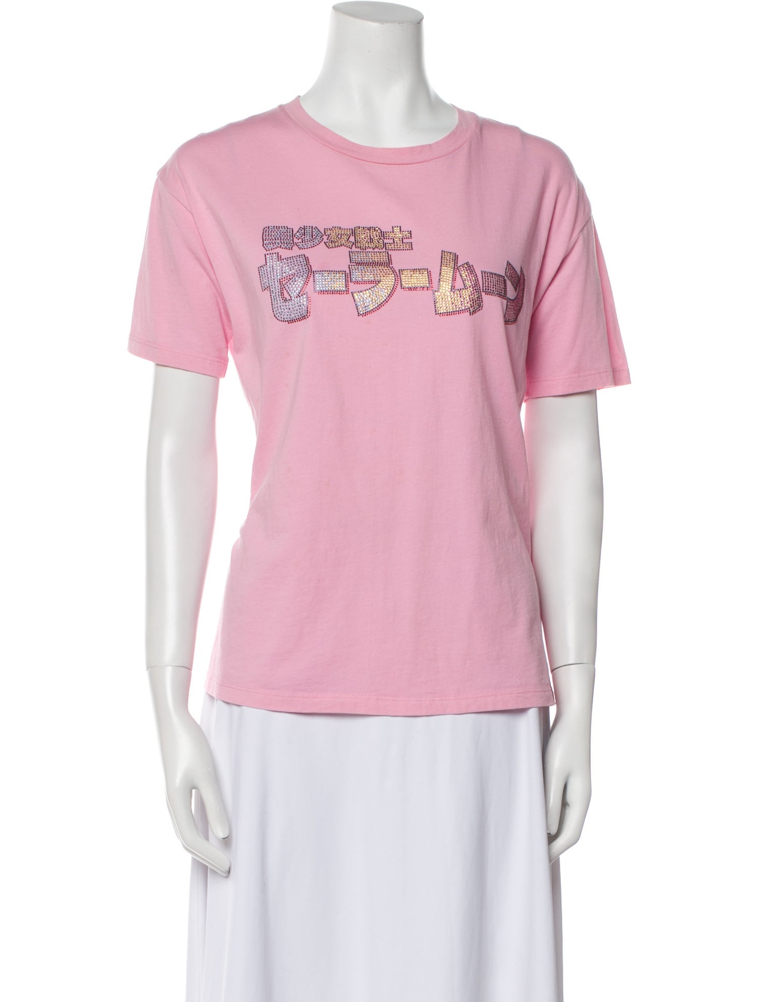 Ma(⁎ᴗ͈ˬᴗ͈⁎) Maje x Sailor Moon Graphic Print Crew Neck T-Shirt - Pink