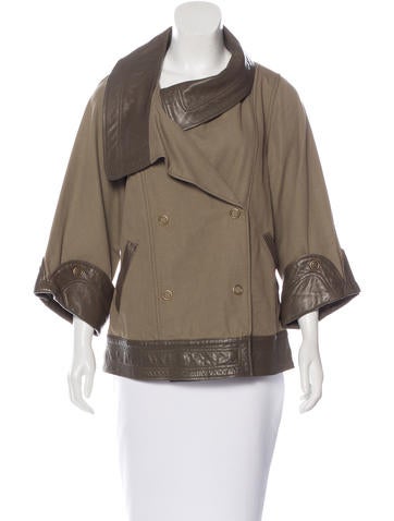 Mike & Chris Leather-Trimmed Collared Jacket