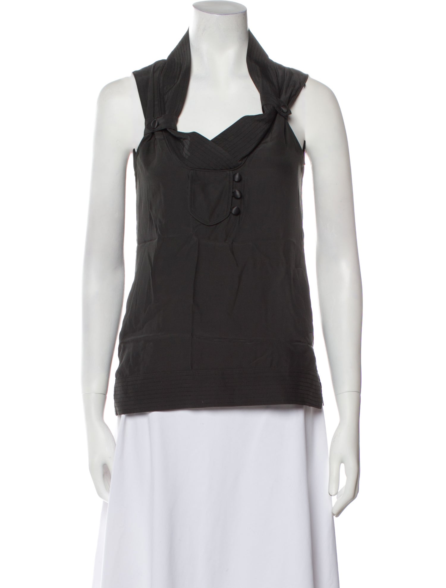 Mike & Chris Silk Square Neckline Top