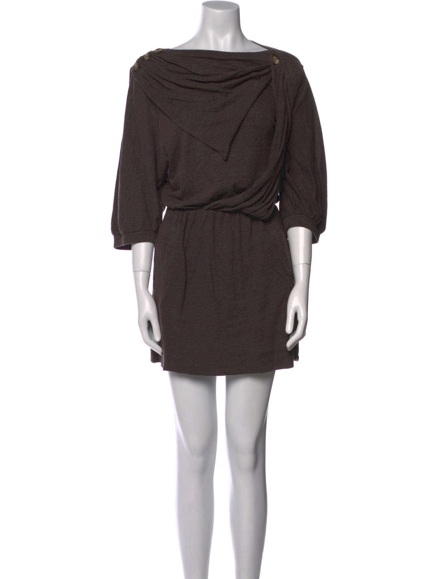 Mike & Chris Bateau Neckline Mini Dress