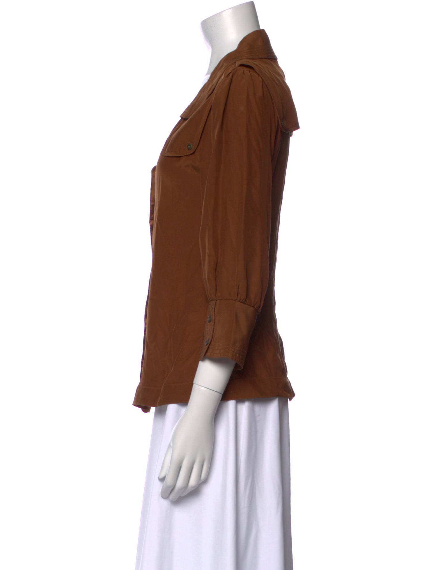 Mike & Chris Three-Quarter Sleeve Button-Up Top