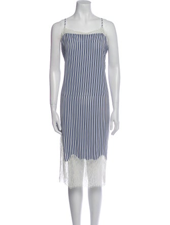 Robert Rodriguez xo Barney's New York Striped Midi Length Dress