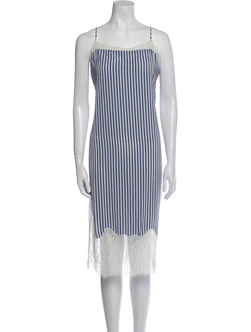 Robert Rodriguez xo Barney's New York Striped Midi Length Dress