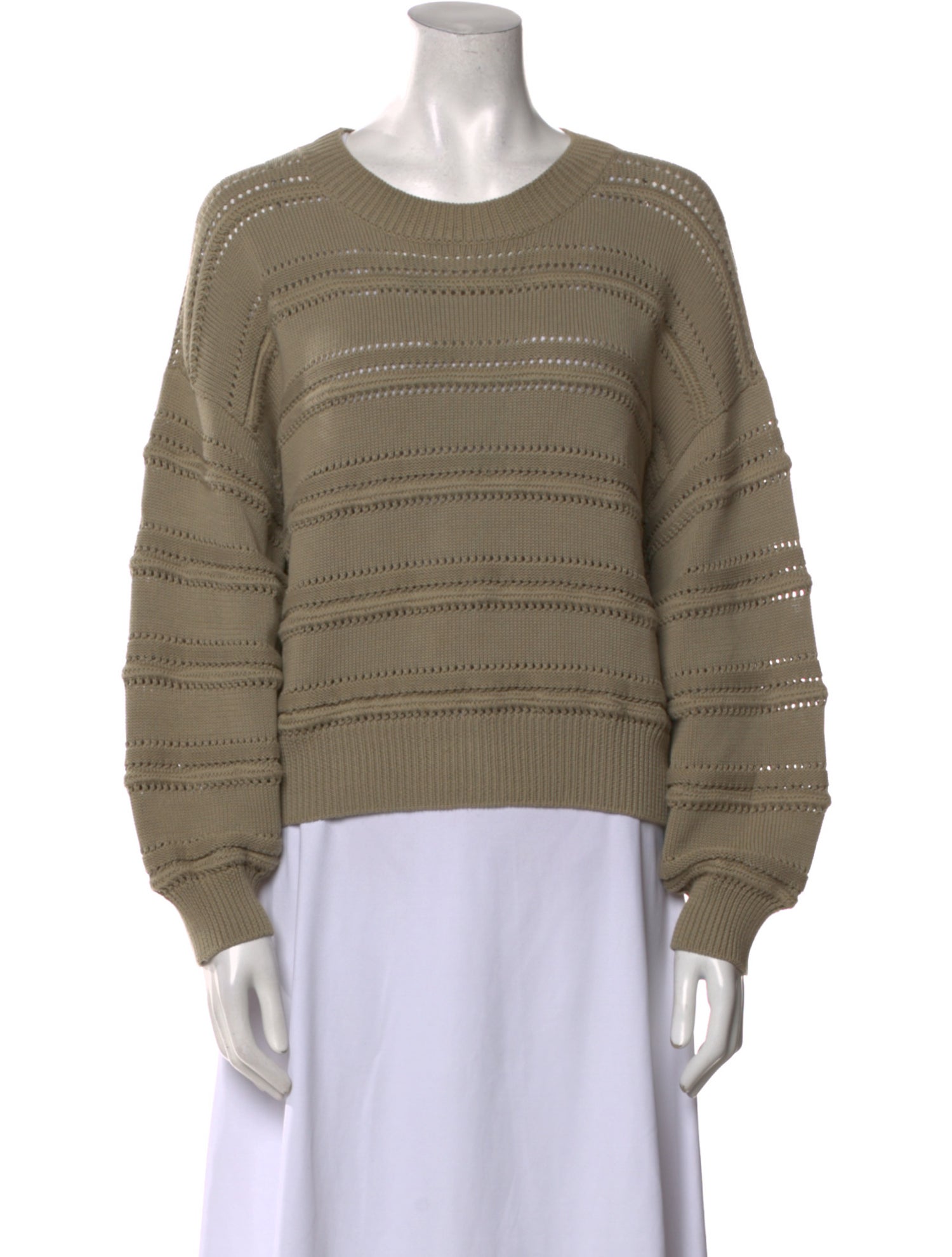 Micaela Greg Striped Crew Neck Sweater