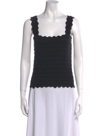 Micaela Greg Square Neckline Sleeveless Crop Top