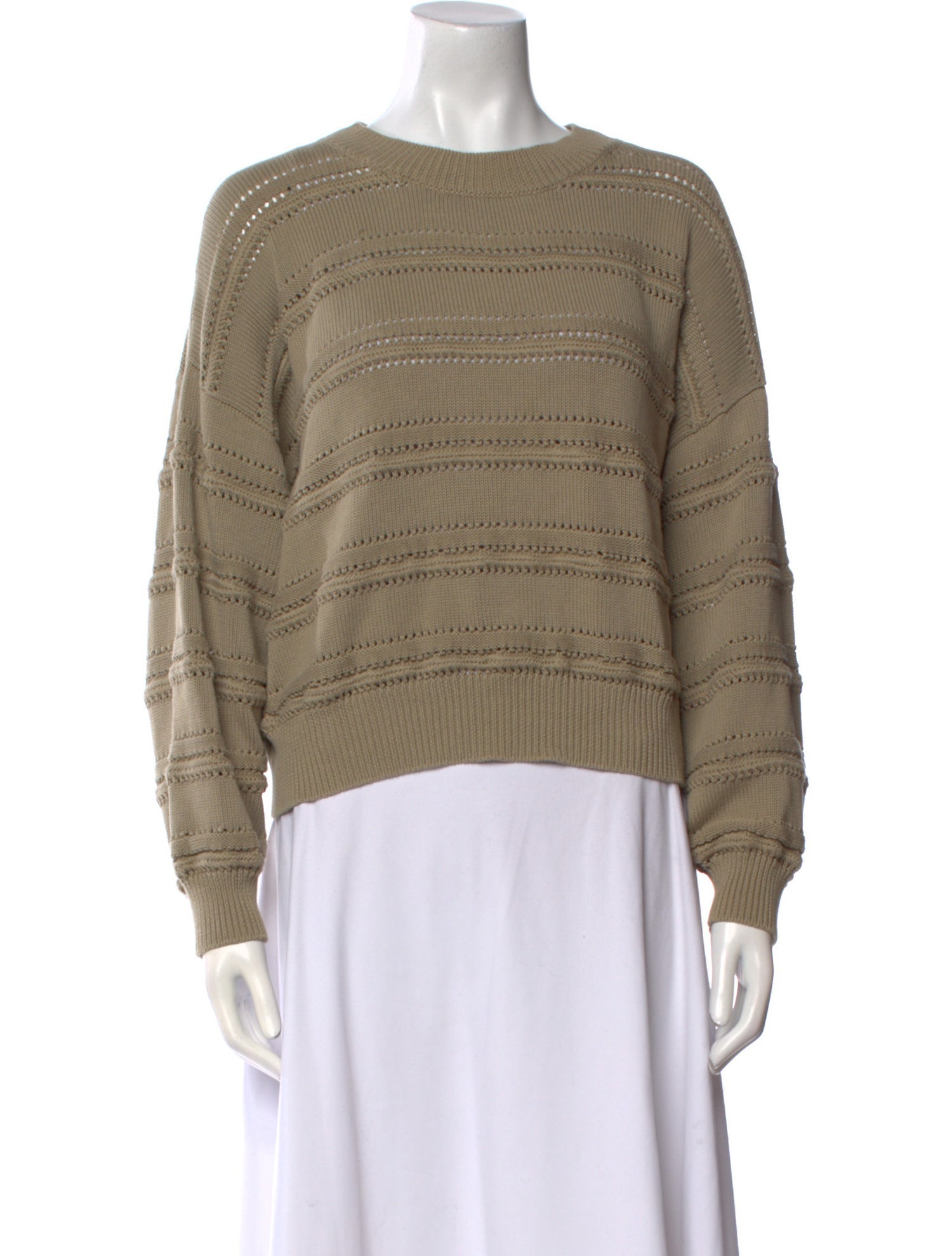 Micaela Greg Striped Crew Neck Sweater