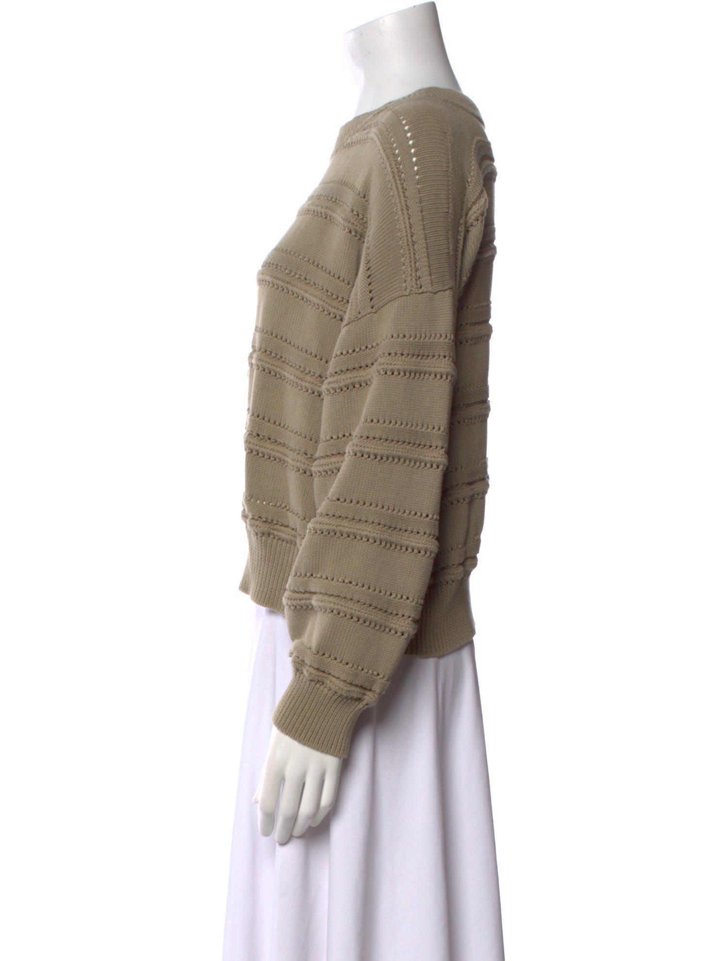 Micaela Greg Striped Crew Neck Sweater