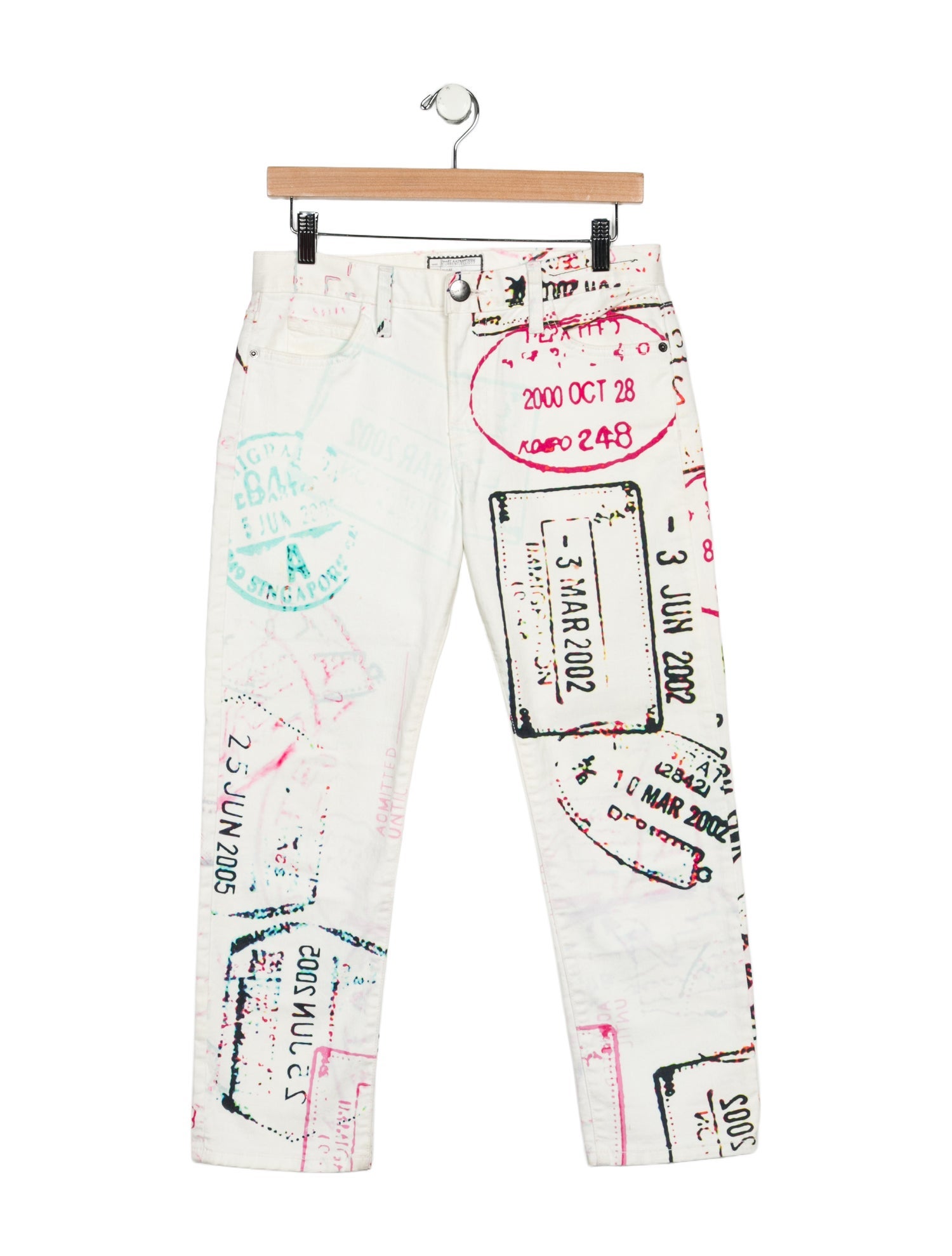Mary Katrantzou x Current/Elliott Mid-Rise Straight Leg Jeans