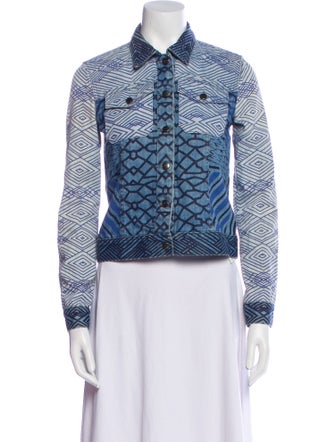 Mary Katrantzou x Current/Elliott Striped Denim Jacket