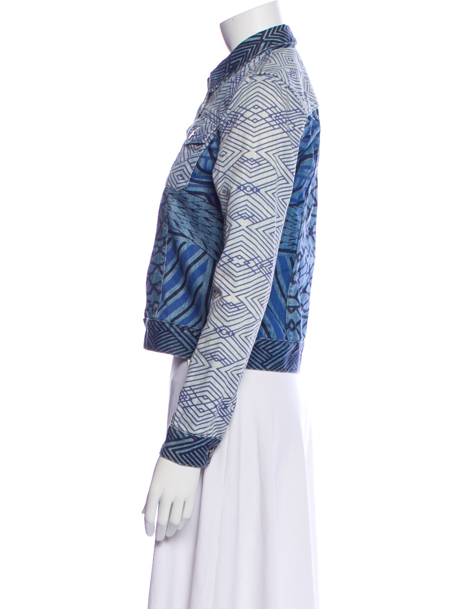 Mary Katrantzou x Current/Elliott Striped Denim Jacket